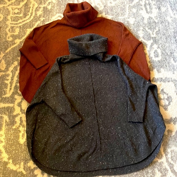 LOFT Sweaters Loft 2 For Sweater Ponchos Brown And Charcoal Womens